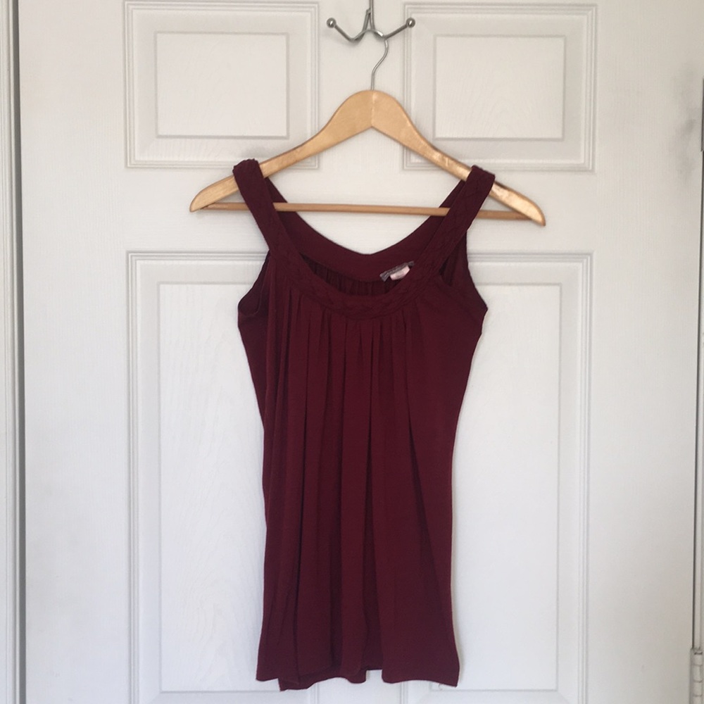 Four Stars Burgundy Tank Too